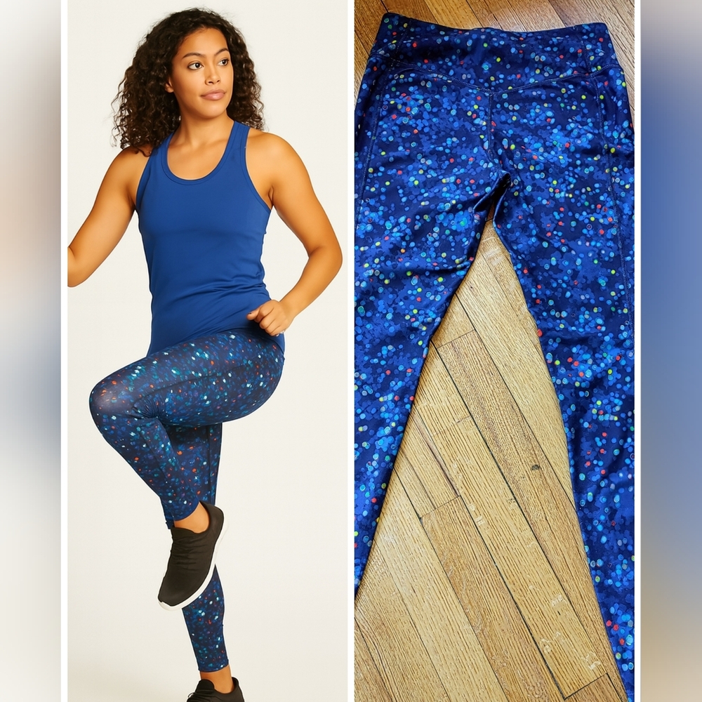 Eddie Bauer: Navy and Teal Patterned Leggings